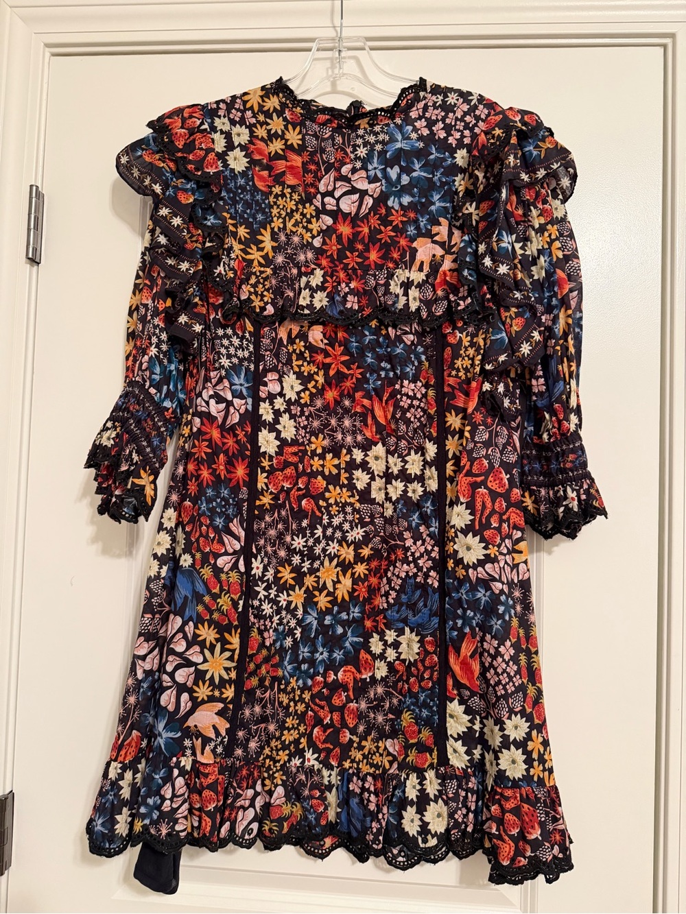 Farm Rio Floral Long-Sleeve Ruffled Dress - Multicolor